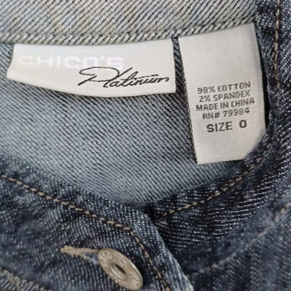 CHICO'S Denim Blue Women's Jacket SZ 0 - Picture 4 of 6